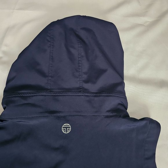 Tory Sport Women's Midnight Blue/White Hooded Running Performance Vest Size XL - Picture 7 of 16